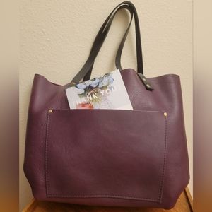 Unicorn 🦄 New Large Plum Portland Leather Goods Tote